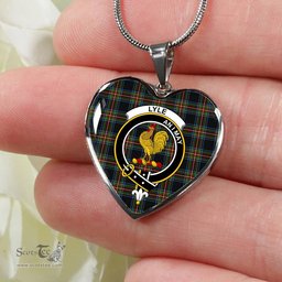 Lyle Scottish Clan Heart Necklacemother's day gifts, gifts for mom, best gift for girlfriend, Tartan Heart Necklace Jewelry, Gold Heart Necklace, Silver Heart Necklace, Plaid Heart Necklace