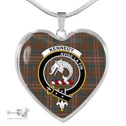 Kennedy Weathered Scottish Clan Heart Necklacemother's day gifts, gifts for mom, best gift for girlfriend, Tartan Heart Necklace Jewelry, Gold Heart Necklace, Silver Heart Necklace, Plaid Heart Necklace