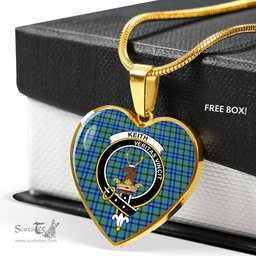 Keith Scottish Clan Heart Necklacemother's day gifts, gifts for mom, best gift for girlfriend, Tartan Heart Necklace Jewelry, Gold Heart Necklace, Silver Heart Necklace, Plaid Heart Necklace