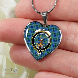 Keith Scottish Clan Heart Necklacemother's day gifts, gifts for mom, best gift for girlfriend, Tartan Heart Necklace Jewelry, Gold Heart Necklace, Silver Heart Necklace, Plaid Heart Necklace