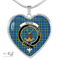 Keith Scottish Clan Heart Necklacemother's day gifts, gifts for mom, best gift for girlfriend, Tartan Heart Necklace Jewelry, Gold Heart Necklace, Silver Heart Necklace, Plaid Heart Necklace