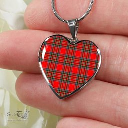 MacBean Modern Scottish Clan Heart Necklacemother's day gifts, gifts for mom, best gift for girlfriend, Tartan Heart Necklace Jewelry, Gold Heart Necklace, Silver Heart Necklace, Plaid Heart Necklace
