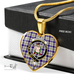 Livingstone Dress Scottish Clan Heart Necklacemother's day gifts, gifts for mom, best gift for girlfriend, Tartan Heart Necklace Jewelry, Gold Heart Necklace, Silver Heart Necklace, Plaid Heart Necklace