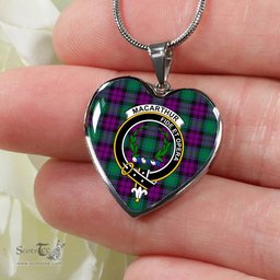 MacArthur Milton Scottish Clan Heart Necklacemother's day gifts, gifts for mom, best gift for girlfriend, Tartan Heart Necklace Jewelry, Gold Heart Necklace, Silver Heart Necklace, Plaid Heart Necklace