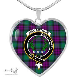 MacArthur Milton Scottish Clan Heart Necklacemother's day gifts, gifts for mom, best gift for girlfriend, Tartan Heart Necklace Jewelry, Gold Heart Necklace, Silver Heart Necklace, Plaid Heart Necklace