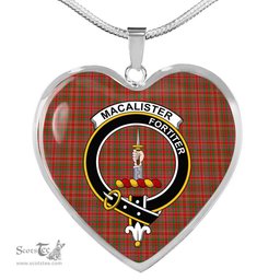 MacAlister Scottish Clan Heart Necklacemother's day gifts, gifts for mom, best gift for girlfriend, Tartan Heart Necklace Jewelry, Gold Heart Necklace, Silver Heart Necklace, Plaid Heart Necklace