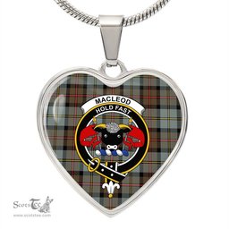Scotstee Shop - Scotstess Shop Jewelry MacLeod Of Harris Weathered Clan Tartan Heart Necklace Jewelry