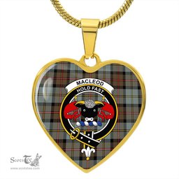 Scotstee Shop - Scotstess Shop Jewelry MacLeod Of Harris Weathered Clan Tartan Heart Necklace Jewelry