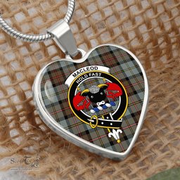 Scotstee Shop - Scotstess Shop Jewelry MacLeod Of Harris Weathered Clan Tartan Heart Necklace Jewelry