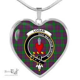 Logan Scottish Clan Heart Necklacemother's day gifts, gifts for mom, best gift for girlfriend, Tartan Heart Necklace Jewelry, Gold Heart Necklace, Silver Heart Necklace, Plaid Heart Necklace