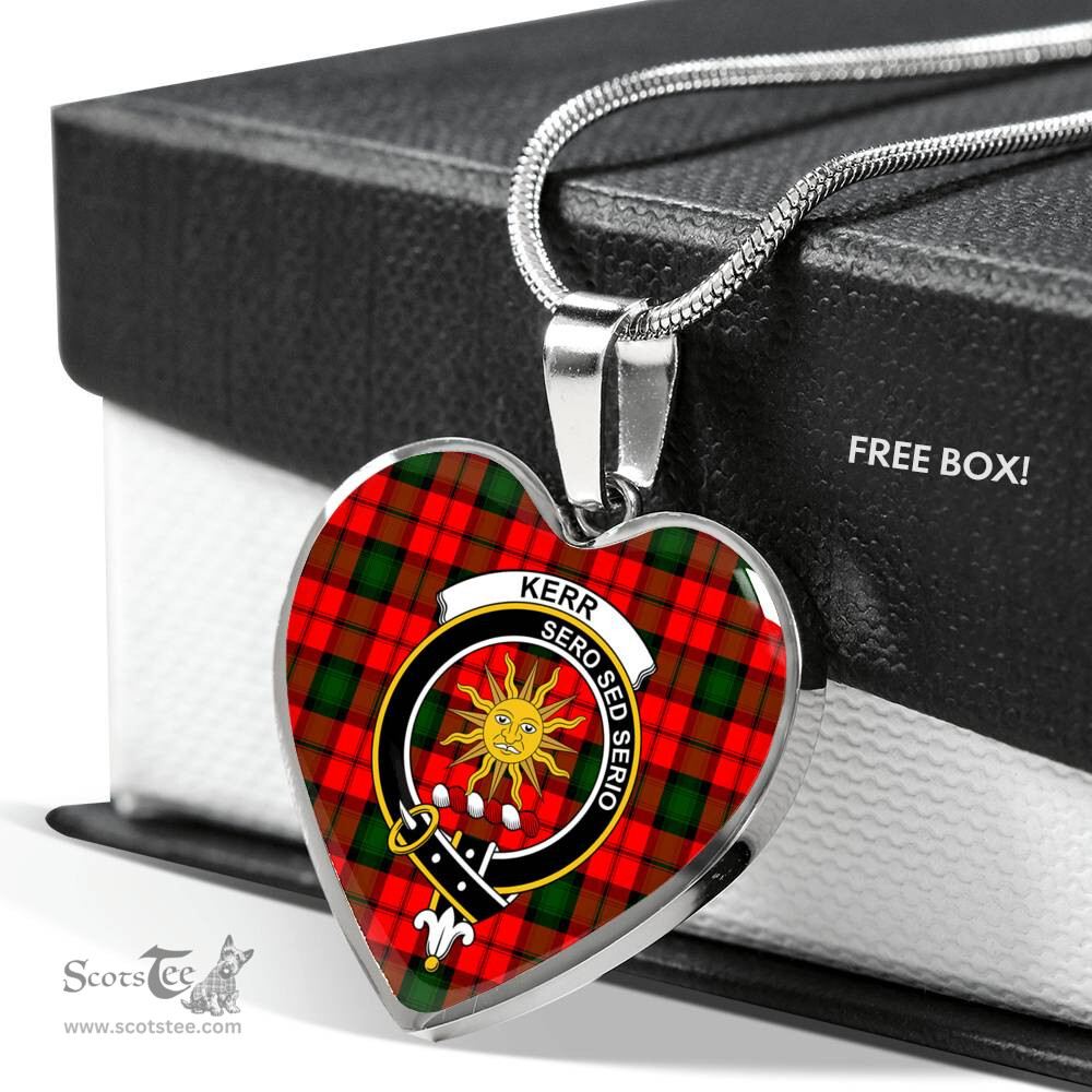 Kerr Modern Scottish Clan Heart Necklacemother's day gifts, gifts for mom, best gift for girlfriend, Tartan Heart Necklace Jewelry, Gold Heart Necklace, Silver Heart Necklace, Plaid Heart Necklace