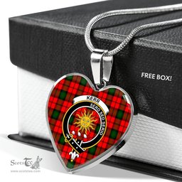 Kerr Modern Scottish Clan Heart Necklacemother's day gifts, gifts for mom, best gift for girlfriend, Tartan Heart Necklace Jewelry, Gold Heart Necklace, Silver Heart Necklace, Plaid Heart Necklace