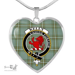 Kelly Scottish Clan Heart Necklacemother's day gifts, gifts for mom, best gift for girlfriend, Tartan Heart Necklace Jewelry, Gold Heart Necklace, Silver Heart Necklace, Plaid Heart Necklace