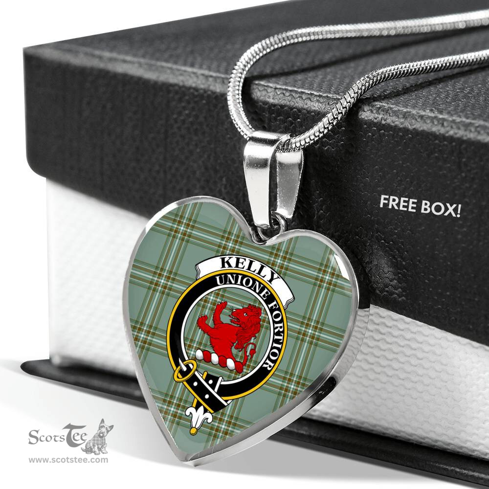 Kelly Scottish Clan Heart Necklacemother's day gifts, gifts for mom, best gift for girlfriend, Tartan Heart Necklace Jewelry, Gold Heart Necklace, Silver Heart Necklace, Plaid Heart Necklace