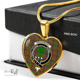Kinninmont Scottish Clan Heart Necklacemother's day gifts, gifts for mom, best gift for girlfriend, Tartan Heart Necklace Jewelry, Gold Heart Necklace, Silver Heart Necklace, Plaid Heart Necklace