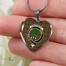 Kinninmont Scottish Clan Heart Necklacemother's day gifts, gifts for mom, best gift for girlfriend, Tartan Heart Necklace Jewelry, Gold Heart Necklace, Silver Heart Necklace, Plaid Heart Necklace