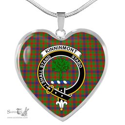 Kinninmont Scottish Clan Heart Necklacemother's day gifts, gifts for mom, best gift for girlfriend, Tartan Heart Necklace Jewelry, Gold Heart Necklace, Silver Heart Necklace, Plaid Heart Necklace