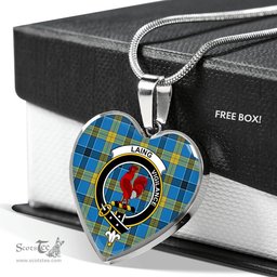Laing Ancient Scottish Clan Heart Necklacemother's day gifts, gifts for mom, best gift for girlfriend, Tartan Heart Necklace Jewelry, Gold Heart Necklace, Silver Heart Necklace, Plaid Heart Necklace