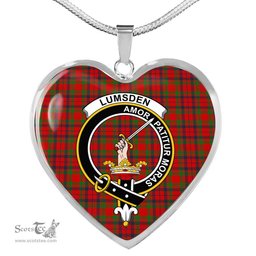 Lumsden Of Kintore Scottish Clan Heart Necklacemother's day gifts, gifts for mom, best gift for girlfriend, Tartan Heart Necklace Jewelry, Gold Heart Necklace, Silver Heart Necklace, Plaid Heart Necklace