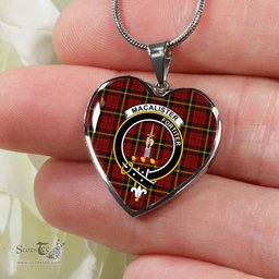 MacAlister Of Skye Scottish Clan Heart Necklacemother's day gifts, gifts for mom, best gift for girlfriend, Tartan Heart Necklace Jewelry, Gold Heart Necklace, Silver Heart Necklace, Plaid Heart Necklace