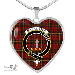 MacAlister Of Skye Scottish Clan Heart Necklacemother's day gifts, gifts for mom, best gift for girlfriend, Tartan Heart Necklace Jewelry, Gold Heart Necklace, Silver Heart Necklace, Plaid Heart Necklace