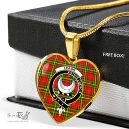 Leask Red Scottish Clan Heart Necklacemother's day gifts, gifts for mom, best gift for girlfriend, Tartan Heart Necklace Jewelry, Gold Heart Necklace, Silver Heart Necklace, Plaid Heart Necklace