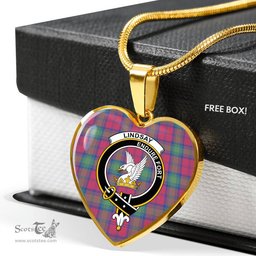 Lindsay Ancient Scottish Clan Heart Necklacemother's day gifts, gifts for mom, best gift for girlfriend, Tartan Heart Necklace Jewelry, Gold Heart Necklace, Silver Heart Necklace, Plaid Heart Necklace
