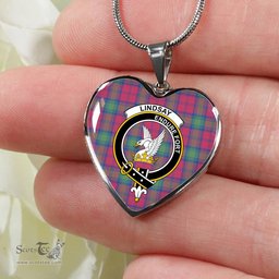 Lindsay Ancient Scottish Clan Heart Necklacemother's day gifts, gifts for mom, best gift for girlfriend, Tartan Heart Necklace Jewelry, Gold Heart Necklace, Silver Heart Necklace, Plaid Heart Necklace