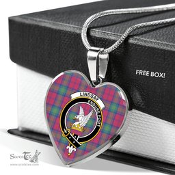 Lindsay Ancient Scottish Clan Heart Necklacemother's day gifts, gifts for mom, best gift for girlfriend, Tartan Heart Necklace Jewelry, Gold Heart Necklace, Silver Heart Necklace, Plaid Heart Necklace