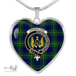 Johnstone Modern Scottish Clan Heart Necklacemother's day gifts, gifts for mom, best gift for girlfriend, Tartan Heart Necklace Jewelry, Gold Heart Necklace, Silver Heart Necklace, Plaid Heart Necklace