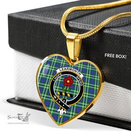 Learmonth Scottish Clan Heart Necklacemother's day gifts, gifts for mom, best gift for girlfriend, Tartan Heart Necklace Jewelry, Gold Heart Necklace, Silver Heart Necklace, Plaid Heart Necklace