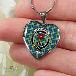 Learmonth Scottish Clan Heart Necklacemother's day gifts, gifts for mom, best gift for girlfriend, Tartan Heart Necklace Jewelry, Gold Heart Necklace, Silver Heart Necklace, Plaid Heart Necklace