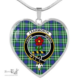 Learmonth Scottish Clan Heart Necklacemother's day gifts, gifts for mom, best gift for girlfriend, Tartan Heart Necklace Jewelry, Gold Heart Necklace, Silver Heart Necklace, Plaid Heart Necklace