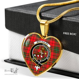 MacAuley Modern Scottish Clan Heart Necklacemother's day gifts, gifts for mom, best gift for girlfriend, Tartan Heart Necklace Jewelry, Gold Heart Necklace, Silver Heart Necklace, Plaid Heart Necklace