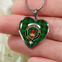 Lundin Scottish Clan Heart Necklacemother's day gifts, gifts for mom, best gift for girlfriend, Tartan Heart Necklace Jewelry, Gold Heart Necklace, Silver Heart Necklace, Plaid Heart Necklace