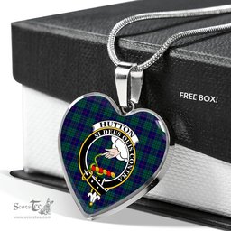Hutton Scottish Clan Heart Necklacemother's day gifts, gifts for mom, best gift for girlfriend, Tartan Heart Necklace Jewelry, Gold Heart Necklace, Silver Heart Necklace, Plaid Heart Necklace