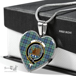 Leslie Hunting Ancient Scottish Clan Heart Necklacemother's day gifts, gifts for mom, best gift for girlfriend, Tartan Heart Necklace Jewelry, Gold Heart Necklace, Silver Heart Necklace, Plaid Heart Necklace