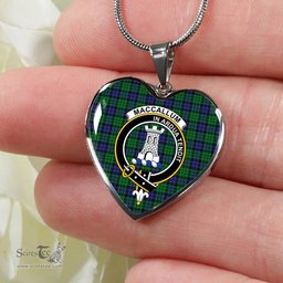 MacCallum Scottish Clan Heart Necklacemother's day gifts, gifts for mom, best gift for girlfriend, Tartan Heart Necklace Jewelry, Gold Heart Necklace, Silver Heart Necklace, Plaid Heart Necklace