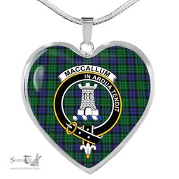 MacCallum Scottish Clan Heart Necklacemother's day gifts, gifts for mom, best gift for girlfriend, Tartan Heart Necklace Jewelry, Gold Heart Necklace, Silver Heart Necklace, Plaid Heart Necklace