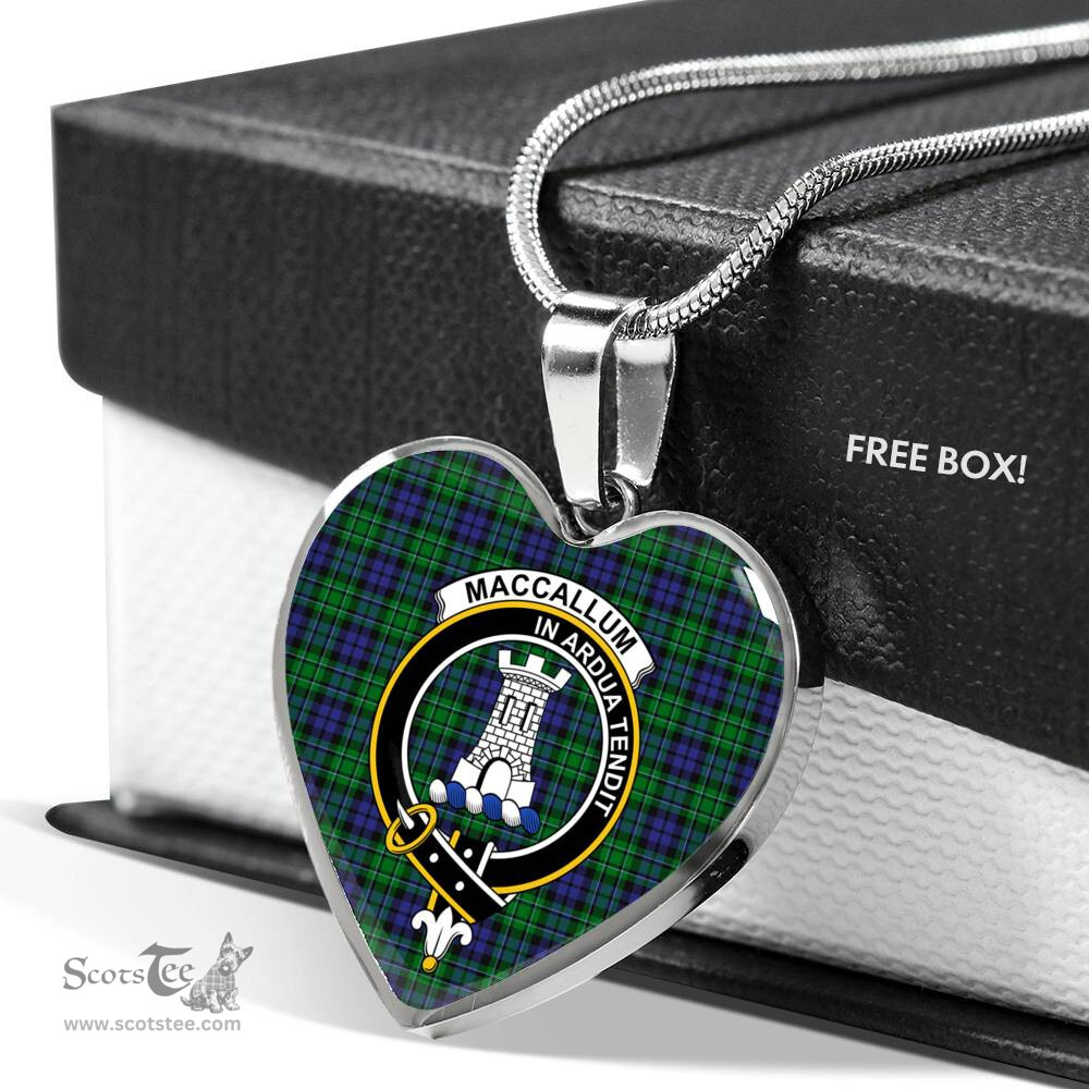MacCallum Scottish Clan Heart Necklacemother's day gifts, gifts for mom, best gift for girlfriend, Tartan Heart Necklace Jewelry, Gold Heart Necklace, Silver Heart Necklace, Plaid Heart Necklace