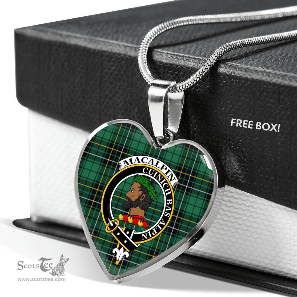 MacAlpine Ancient Scottish Clan Heart Necklacemother's day gifts, gifts for mom, best gift for girlfriend, Tartan Heart Necklace Jewelry, Gold Heart Necklace, Silver Heart Necklace, Plaid Heart Necklace