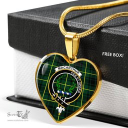 MacArthur Modern Scottish Clan Heart Necklacemother's day gifts, gifts for mom, best gift for girlfriend, Tartan Heart Necklace Jewelry, Gold Heart Necklace, Silver Heart Necklace, Plaid Heart Necklace