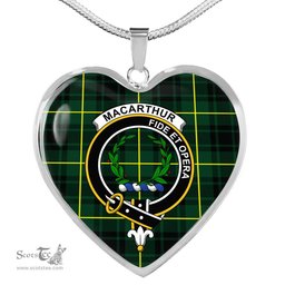 MacArthur Modern Scottish Clan Heart Necklacemother's day gifts, gifts for mom, best gift for girlfriend, Tartan Heart Necklace Jewelry, Gold Heart Necklace, Silver Heart Necklace, Plaid Heart Necklace