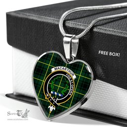MacArthur Modern Scottish Clan Heart Necklacemother's day gifts, gifts for mom, best gift for girlfriend, Tartan Heart Necklace Jewelry, Gold Heart Necklace, Silver Heart Necklace, Plaid Heart Necklace