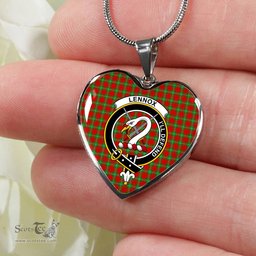Lennox Crest Scottish Clan Heart Necklacemother's day gifts, gifts for mom, best gift for girlfriend, Tartan Heart Necklace Jewelry, Gold Heart Necklace, Silver Heart Necklace, Plaid Heart Necklace