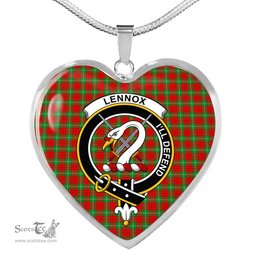 Lennox Crest Scottish Clan Heart Necklacemother's day gifts, gifts for mom, best gift for girlfriend, Tartan Heart Necklace Jewelry, Gold Heart Necklace, Silver Heart Necklace, Plaid Heart Necklace