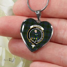 MacInnes Scottish Clan Heart Necklacemother's day gifts, gifts for mom, best gift for girlfriend, Tartan Heart Necklace Jewelry, Gold Heart Necklace, Silver Heart Necklace, Plaid Heart Necklace
