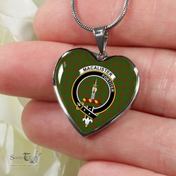 MacAlister Of Glenbarr Hunting Scottish Clan Heart Necklacemother's day gifts, gifts for mom, best gift for girlfriend, Tartan Heart Necklace Jewelry, Gold Heart Necklace, Silver Heart Necklace, Plaid Heart Necklace