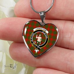 Livingstone Scottish Clan Heart Necklacemother's day gifts, gifts for mom, best gift for girlfriend, Tartan Heart Necklace Jewelry, Gold Heart Necklace, Silver Heart Necklace, Plaid Heart Necklace
