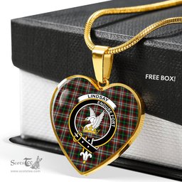 Lindsay Hunting Scottish Clan Heart Necklacemother's day gifts, gifts for mom, best gift for girlfriend, Tartan Heart Necklace Jewelry, Gold Heart Necklace, Silver Heart Necklace, Plaid Heart Necklace
